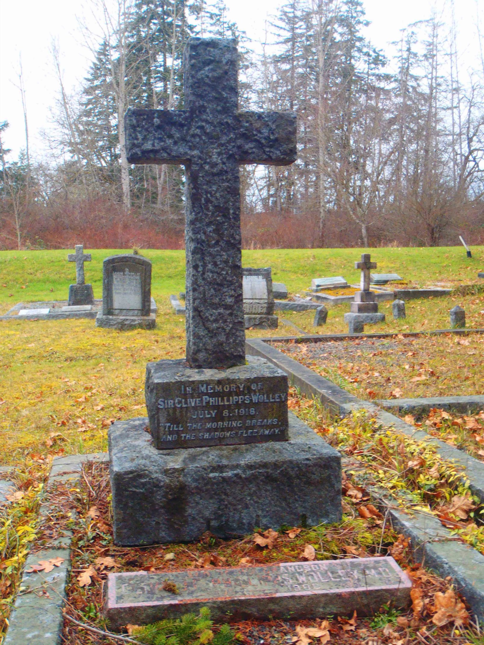 Sir Clive Phillipps-Wolley grave, St. Peter's Quamichan Anglican cemetery