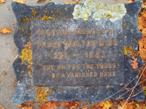 Frank Walton Dibb headstone, St. Peter's Quamichan Anglican cemetery