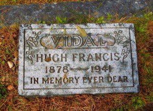 Hugh Vidal grave stone, St. Peter's Quamichan Anglican cemetery