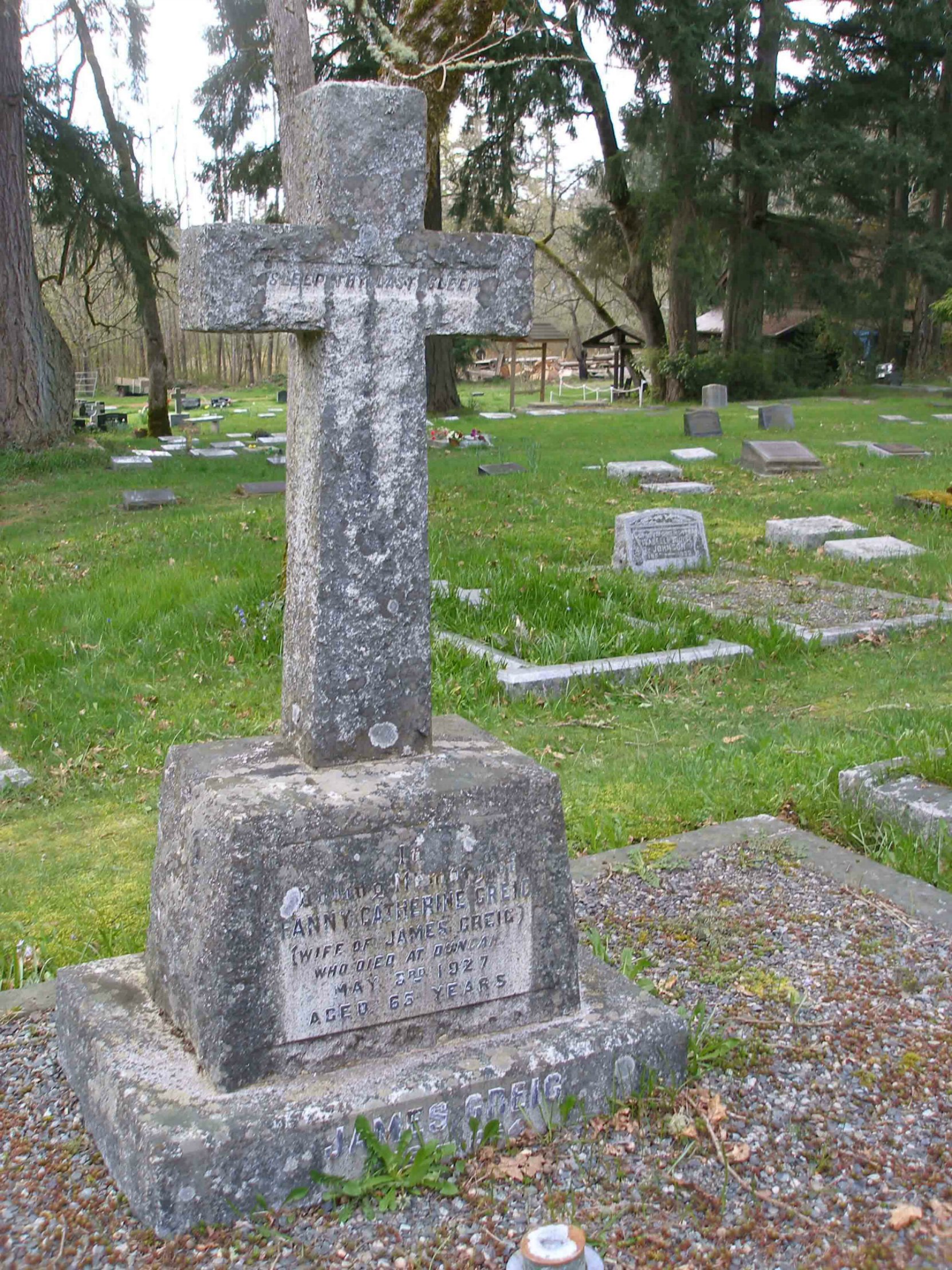 James Grieg grave, St. Peter's Quamichan cemetery