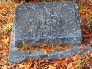 John Ernest Stillwell, grave marker, St. Peter's Quamichan cemetery