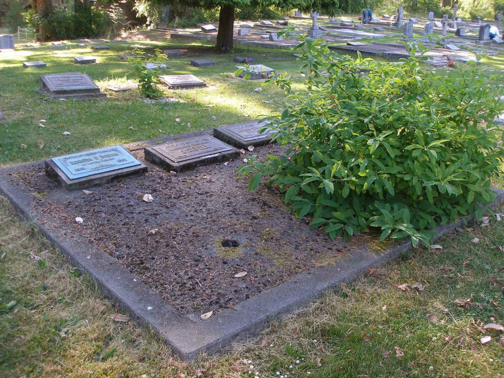 Kenneth F. Duncan grave, St. Peter's Quamichan Anglican cemetery.