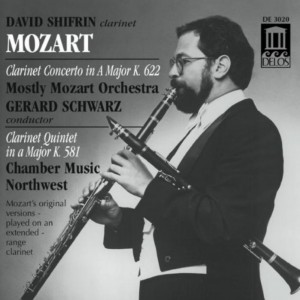 CD cover. Mozart Clarinet Concerto, David Shifrin, Delos Records