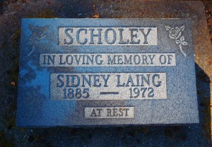 Sidney Laing Scholey, grave, St. Peter's Quamichan cemetery