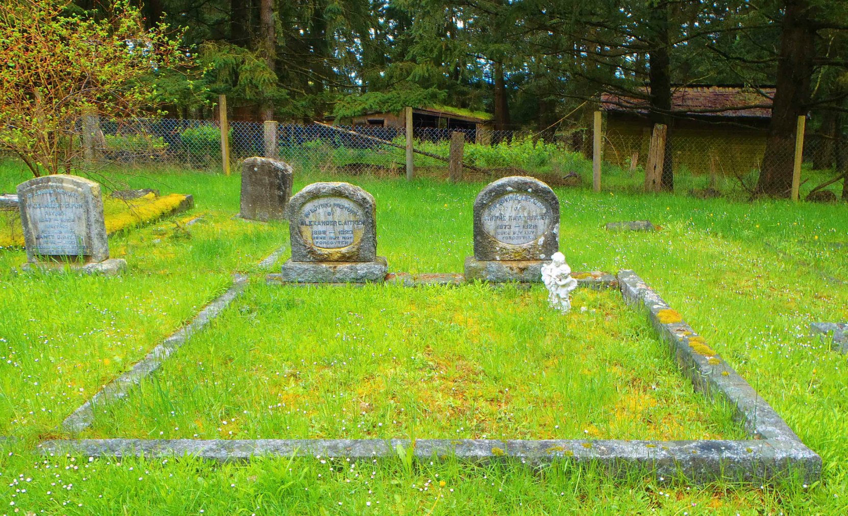 Alexander Chalmers Aitken family grave, Pioneer Cemetery, North Cowichan