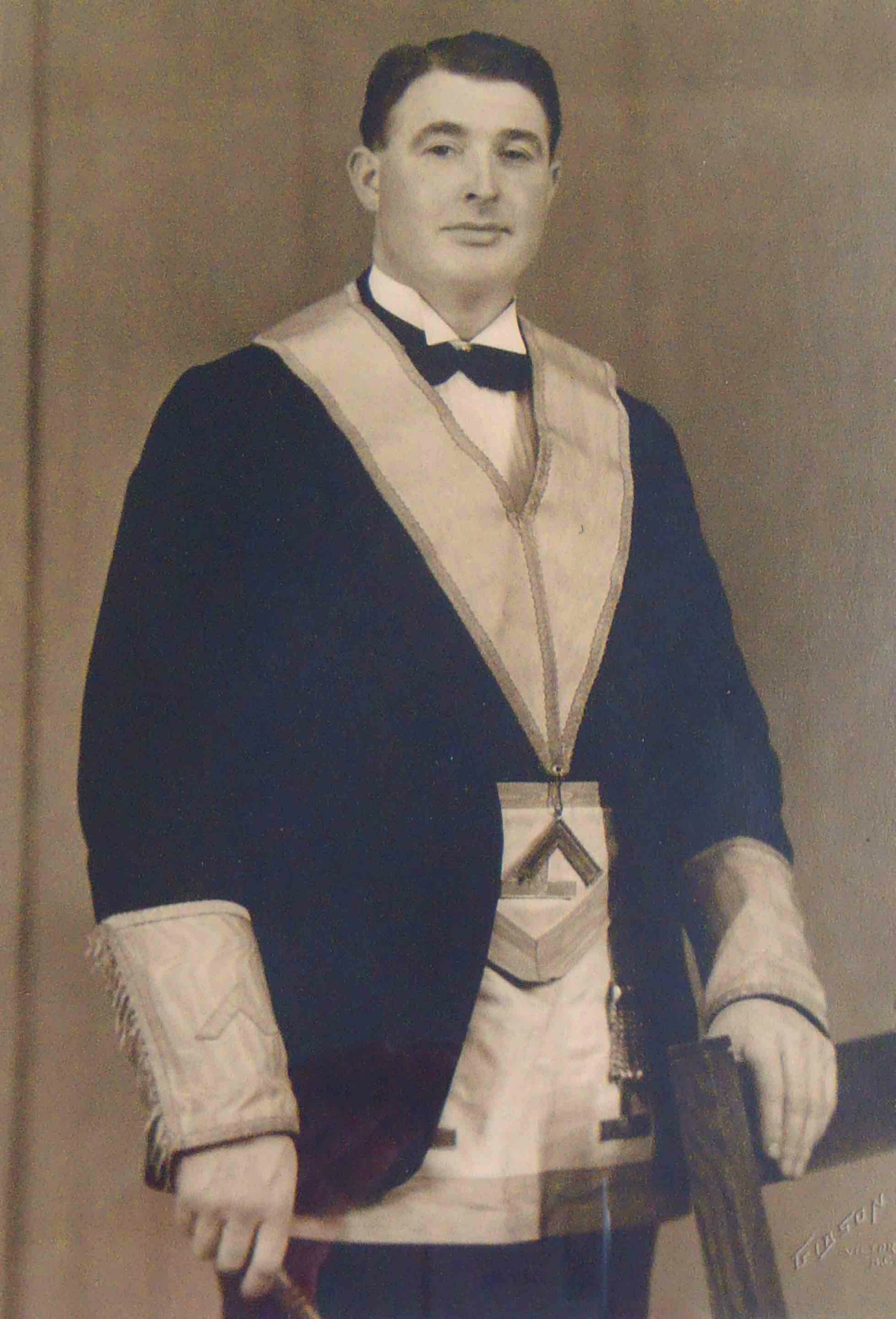 Claude Alfred John Green as Worshipful Master of Temple Lodge, No.33 in 1941