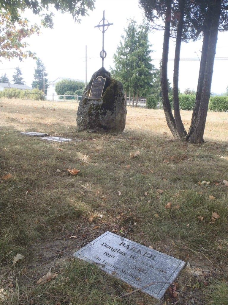 Douglas Barker grave, St. Mary's Somenos Anglican cemetery, North Cowichan.