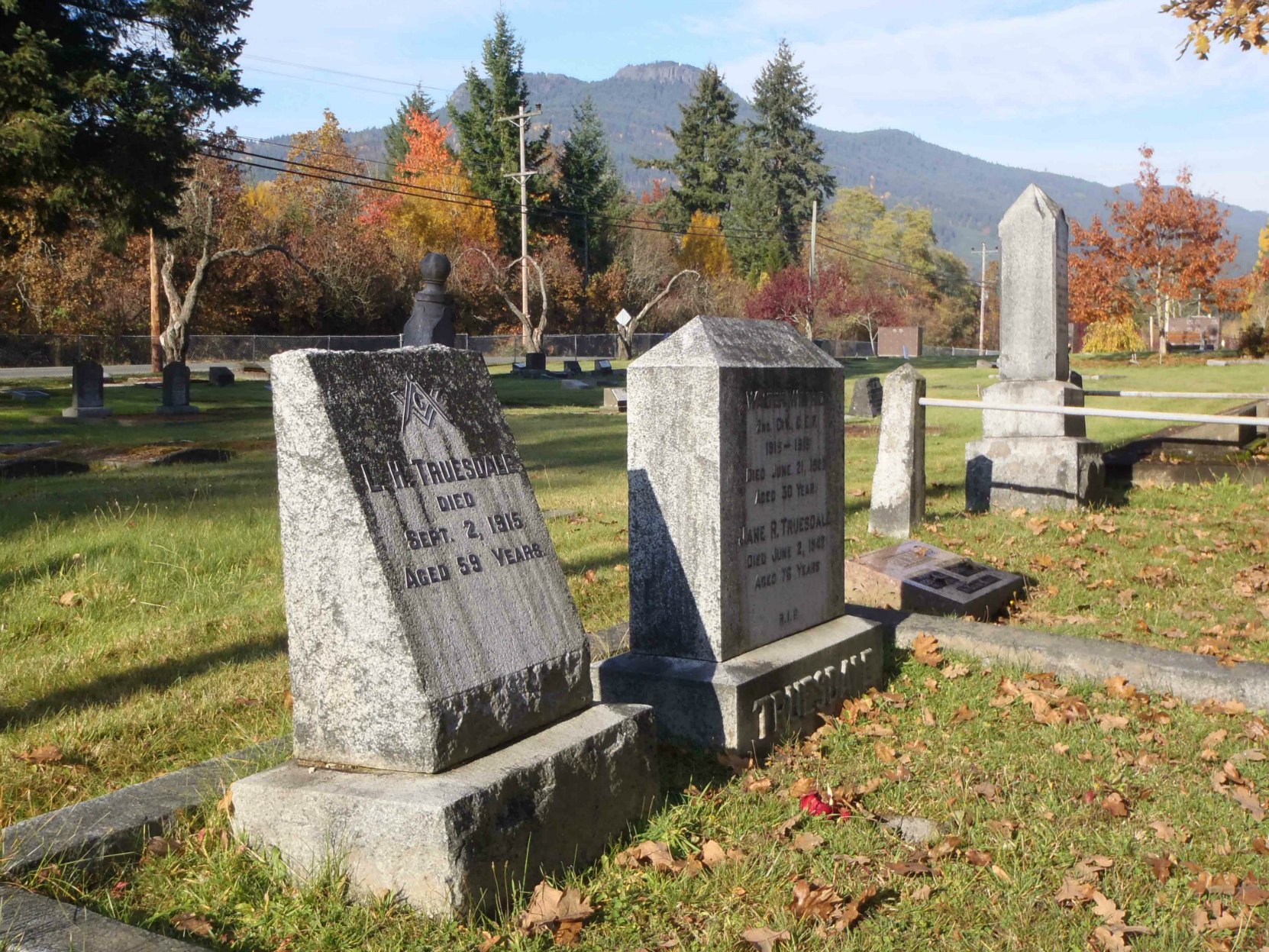 Mountain View Cemetery with Mt. Prevost in the background