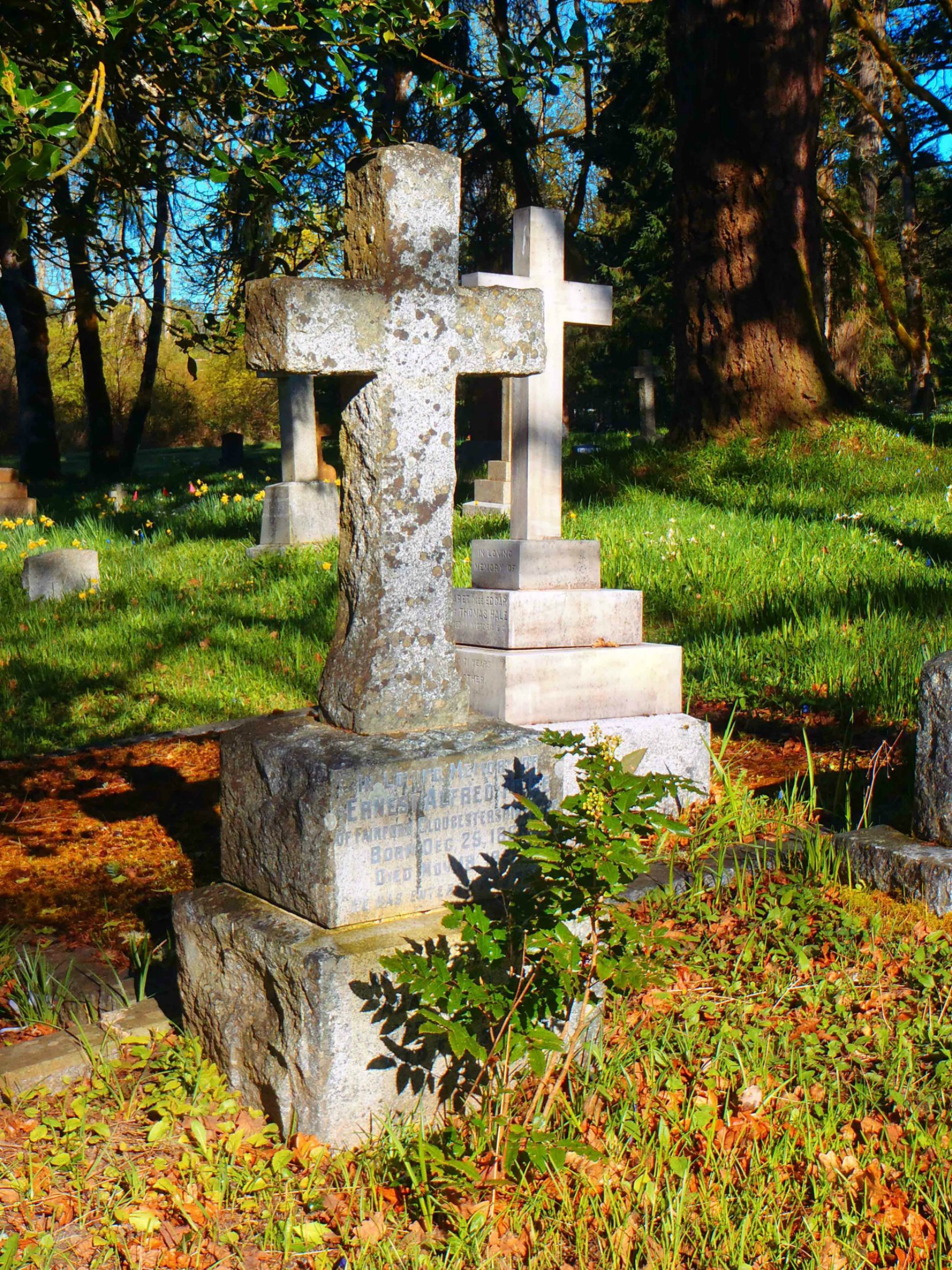 Ernest Alfred Price grave marker, St. Peter's Quamichan Anglican cemetery, North Cowichan.