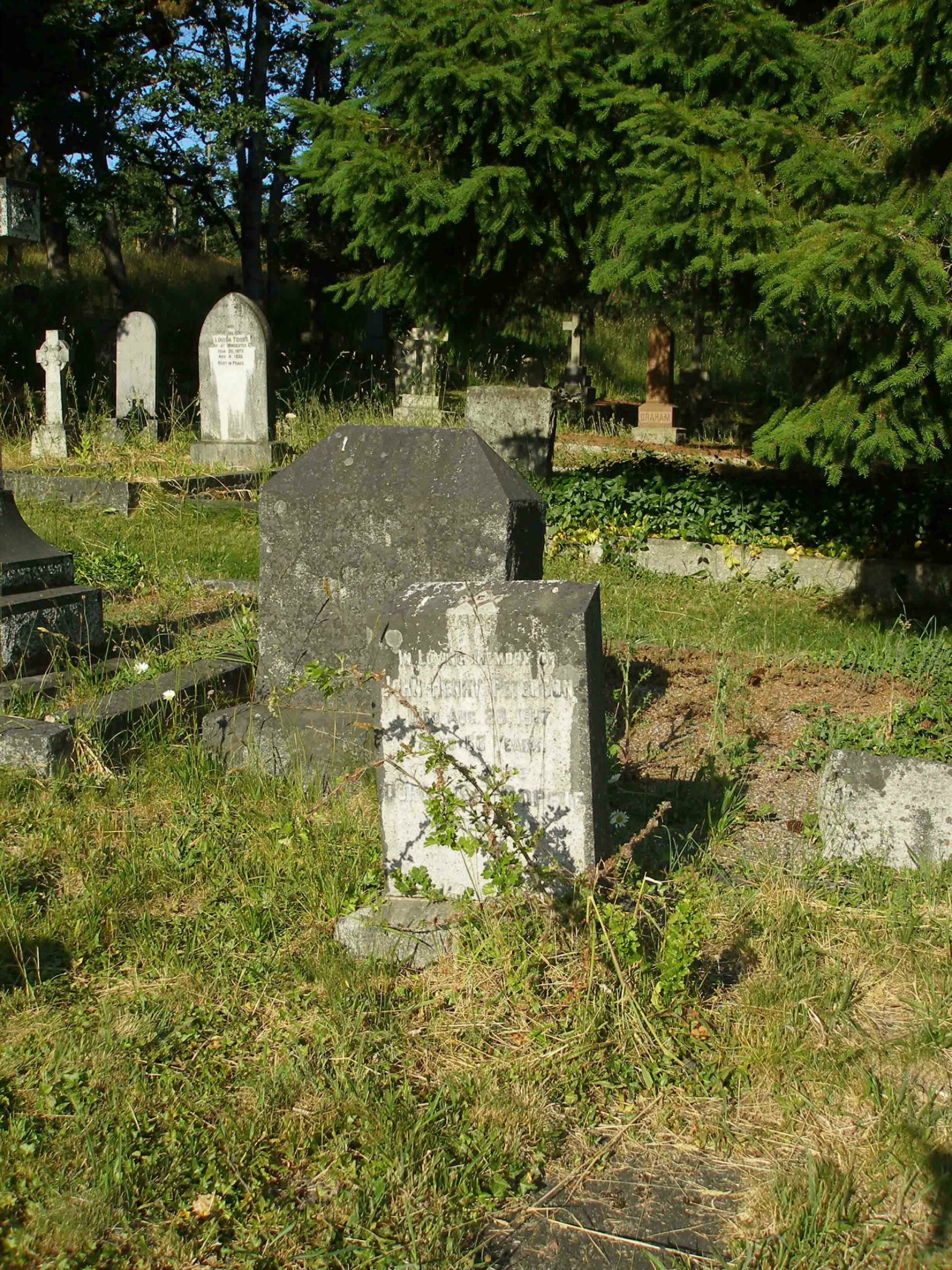 John Henry Peterson grave, St. Peter's Quamichan Anglican cemetery, North Cowichan