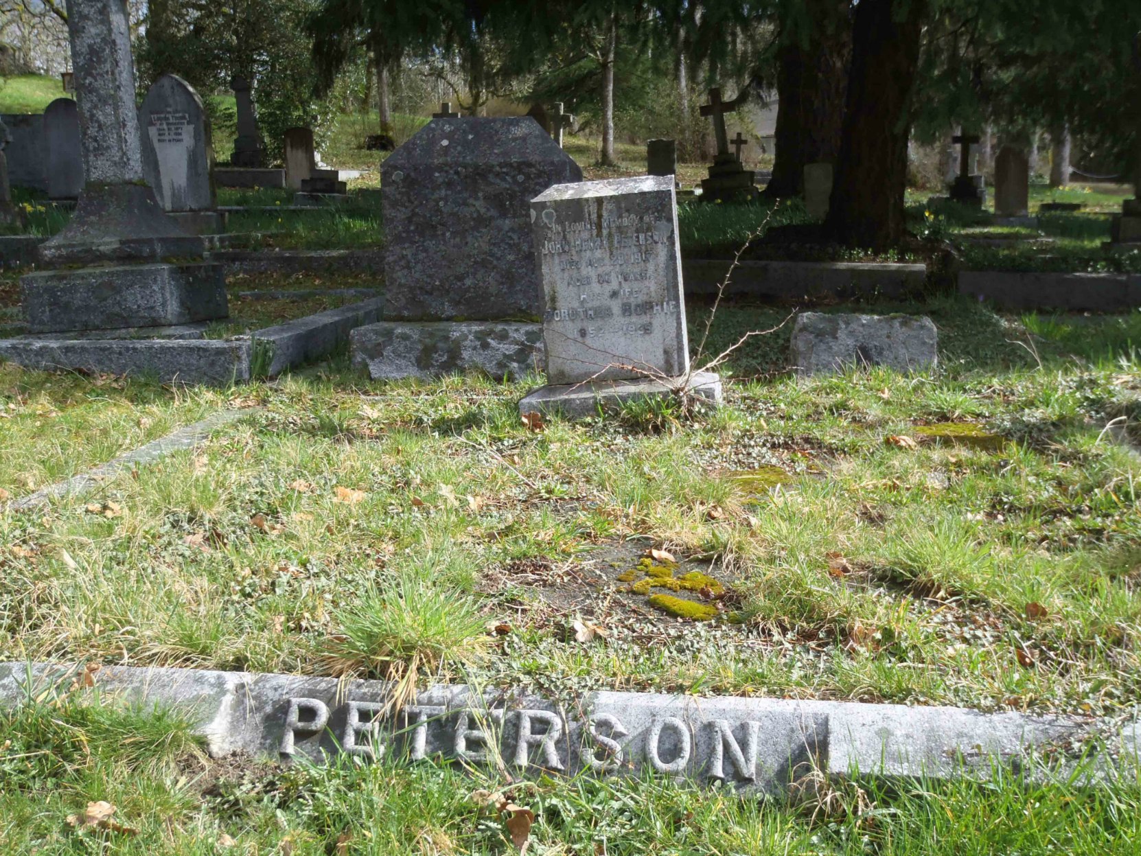 John Henry Peterson grave, St. Peter's Quamichan Anglican cemetery, North Cowichan