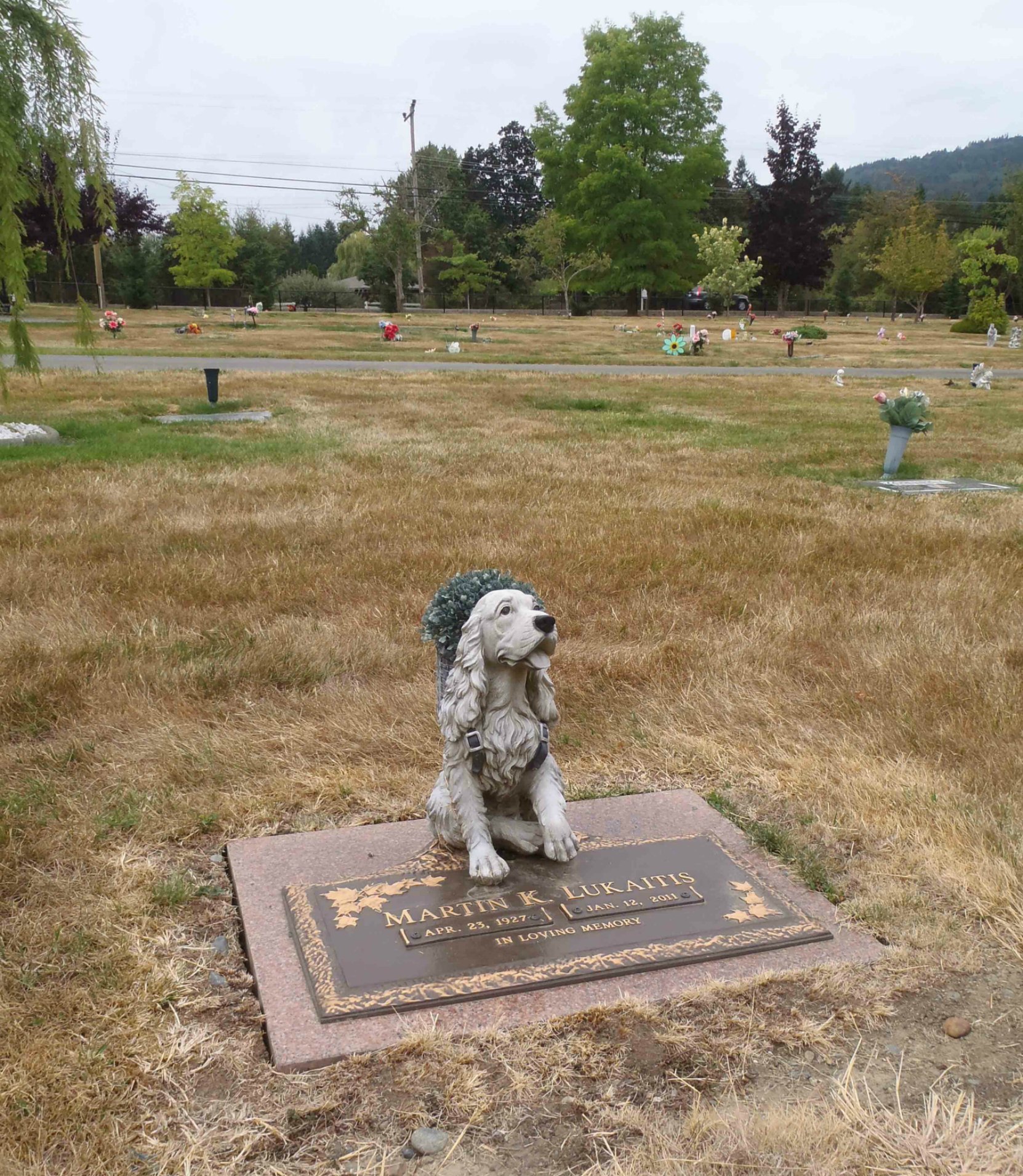 Martin Lukaitis grave, Mountain View Cemetery, North Cowichan, B.C.