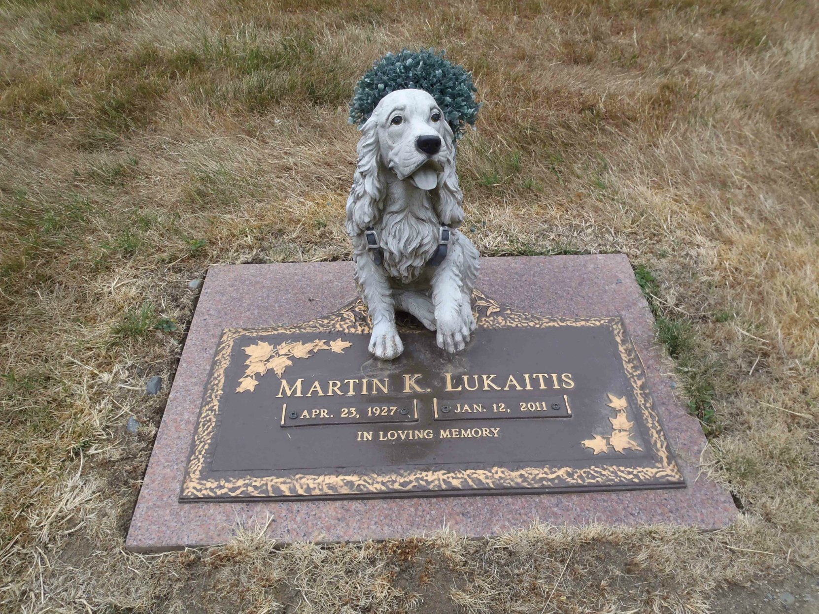 Martin Lukaitis grave marker, Mountain View Cemetery, North Cowichan, B.C.