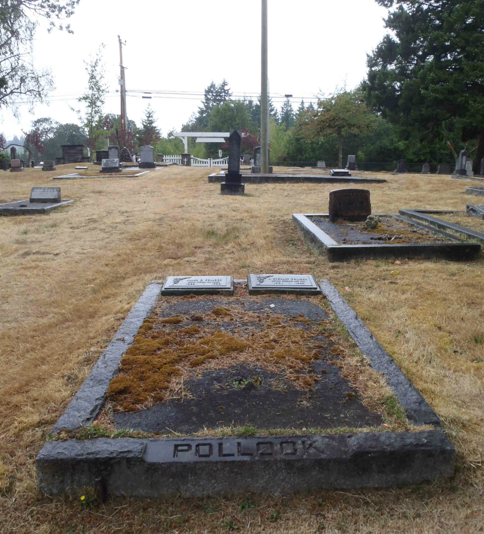 James Dickson Pollock grave, Mountain View Cemetery, North Cowichan, B.C.
