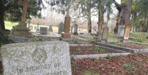 View of St. Peter's Quamichan Anglican cemetery, North Cowichan