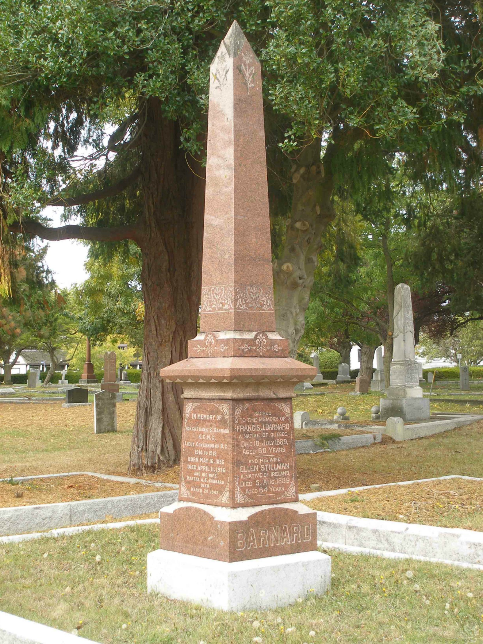 Barnard family grave, Ross Bay Cemetery, Victoria, B.C.