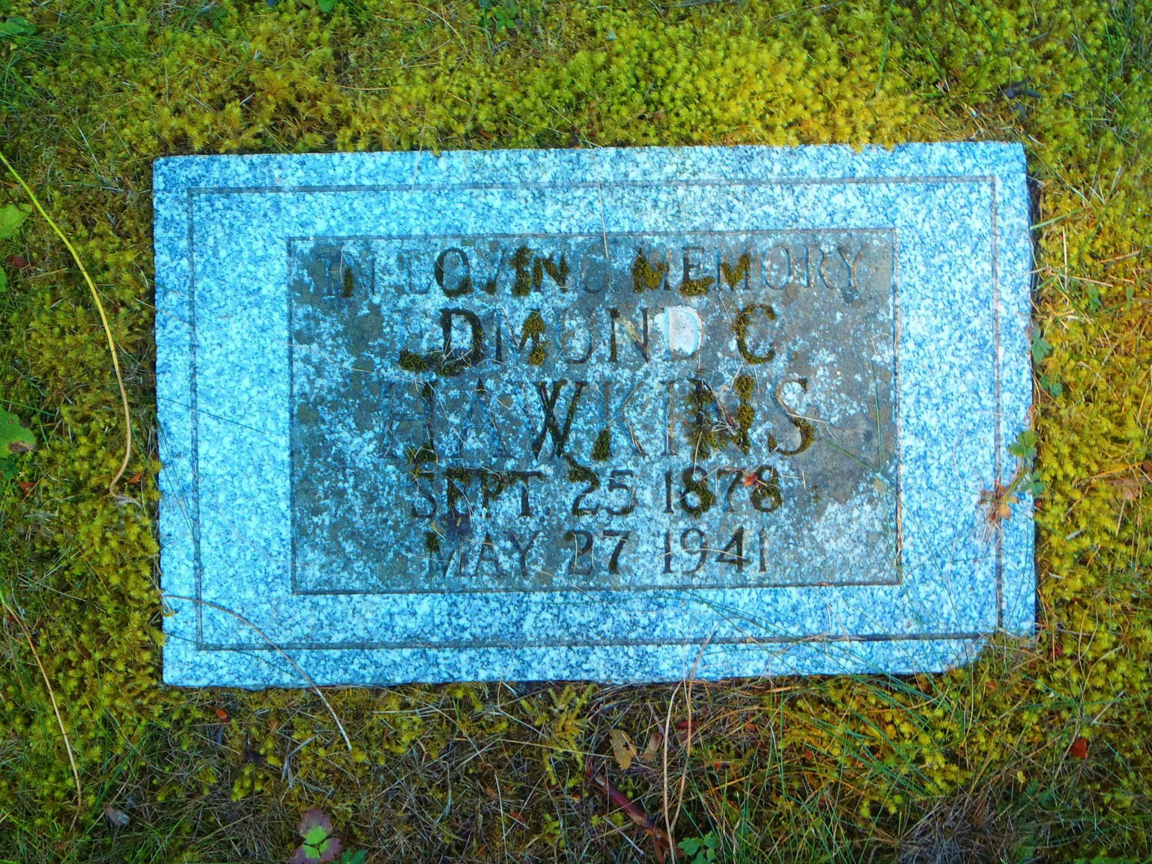Edmund Coston Hawkins headstone, All Saints Anglican Cemetery, Westholme, B.C.