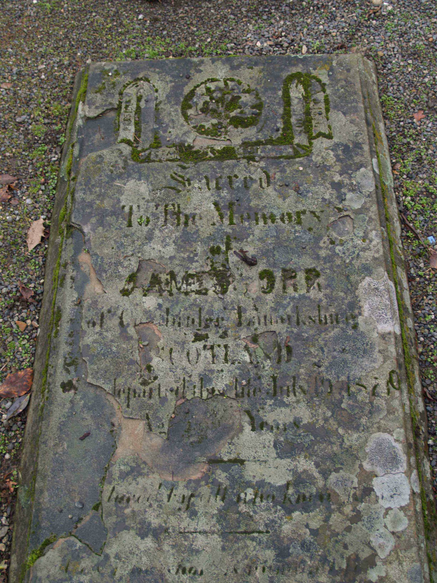 Imagery on James Orr tombstone, Pioneer Square, Victoria, B.C.