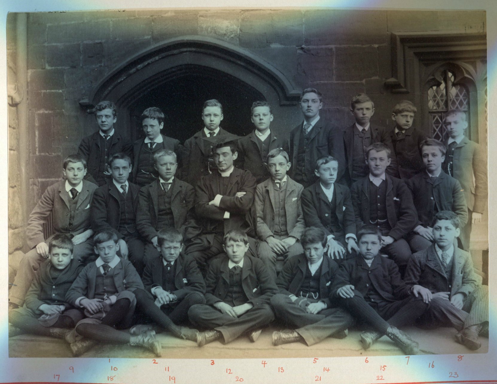The "Lower Classical Remove" class of 1890 at Manchester Grammar School. Richard Guy Mellin is #2, in the back row, second from left (photo courtesy of Manchester Grammar School, used with permission)