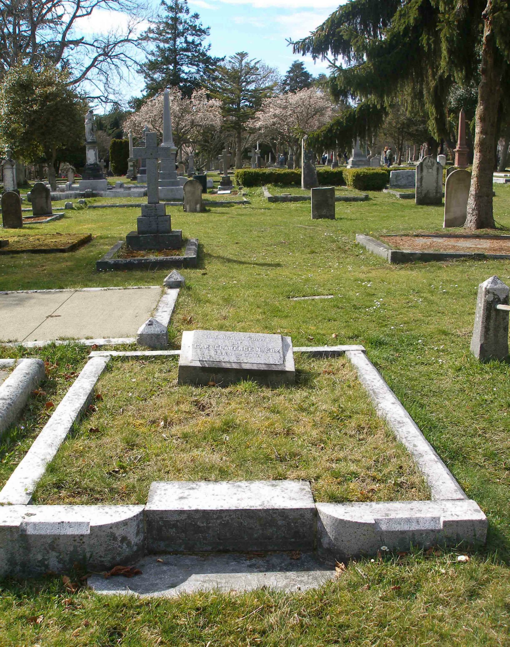 Captain Clarence Nelson Cox grave, Ross Bay cemetery, Victoria, B.C.