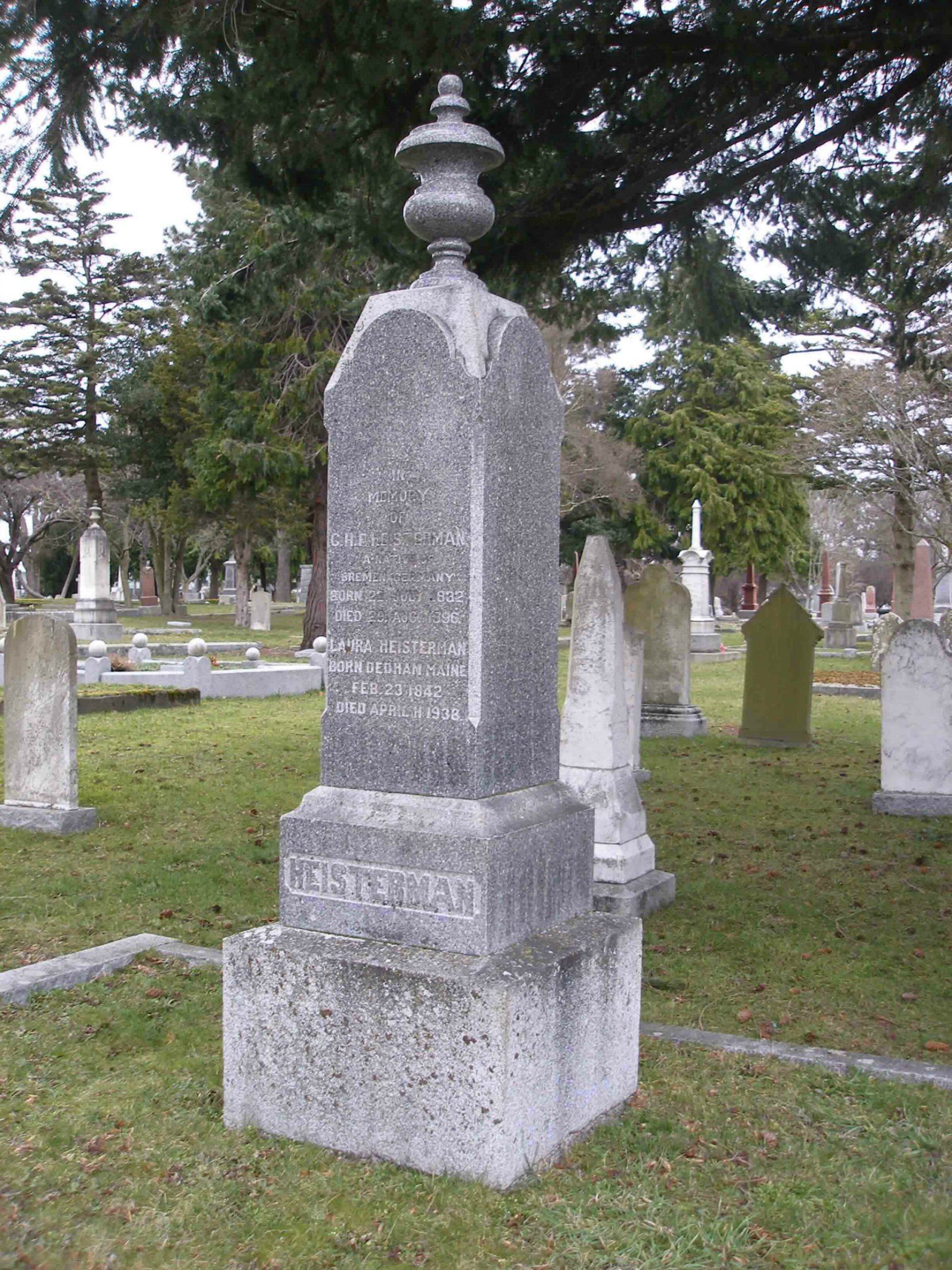Henry Frederick Heisterman grave, Ross Bay Cemetery, Victoria, B.C.