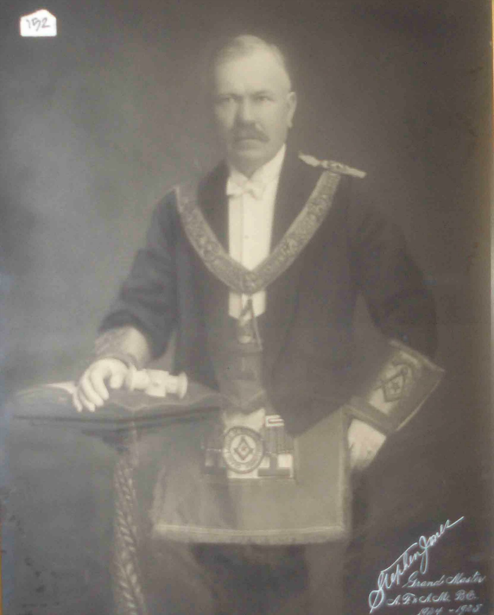 Stephen Jones as Grand Master of B.C., 1924-25 (Photo - Grand Lodge of B.C. & Yukon)