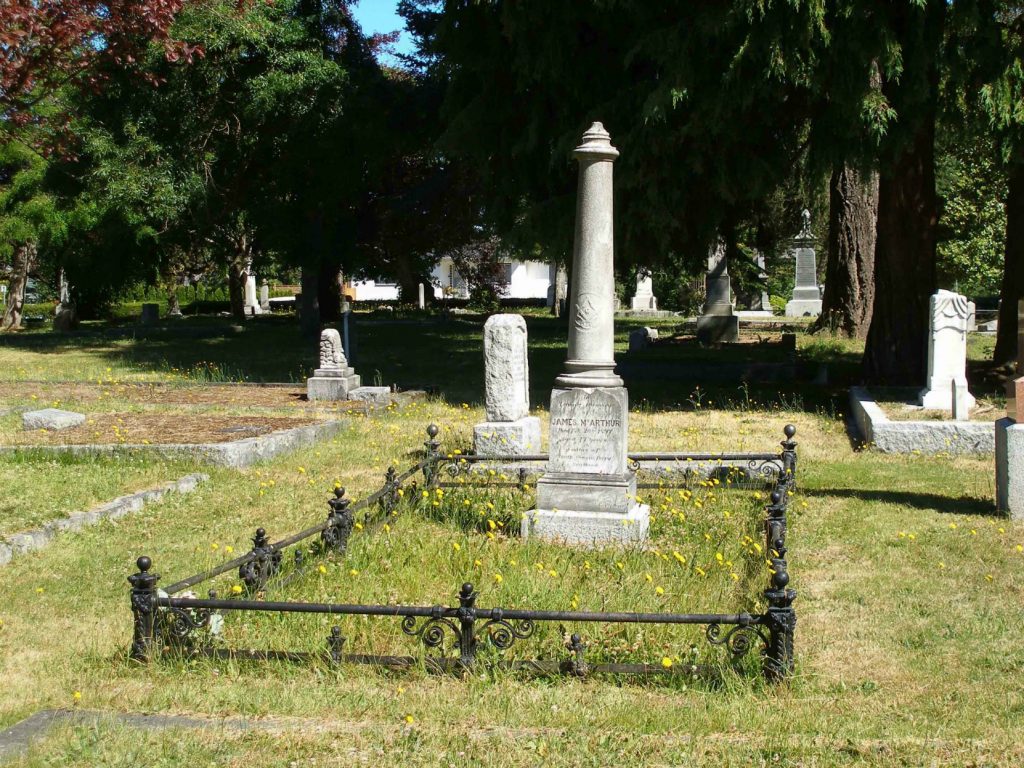 James McArthur grave, Ross Bay Cemetery, Victoria, B.C.