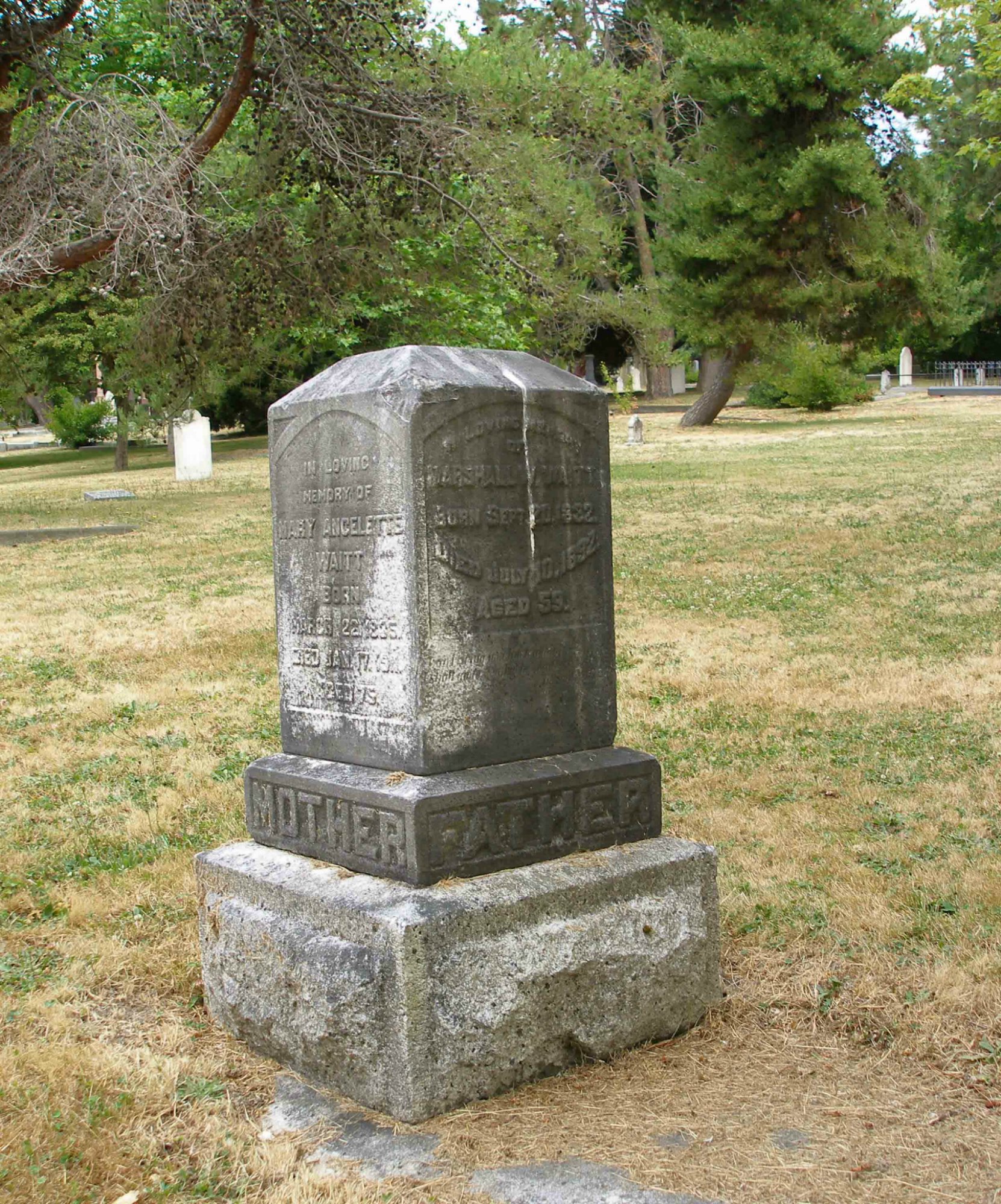 Marshall Wilder Waitt grave, Ross Bay Cemetery, Victoria, B.C.