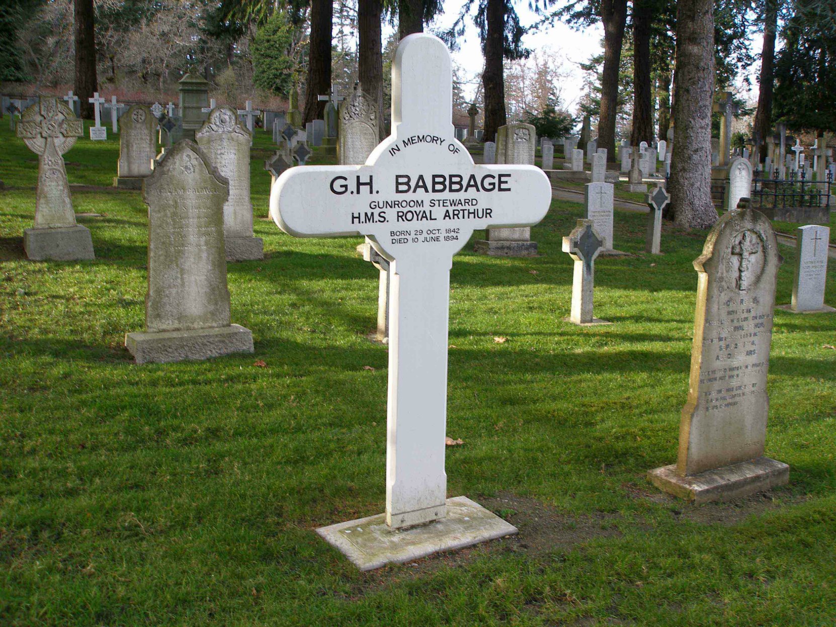 George Henry Babbage, grave marker, Naval & Veterans Cemetery, Esquimalt, B.C.