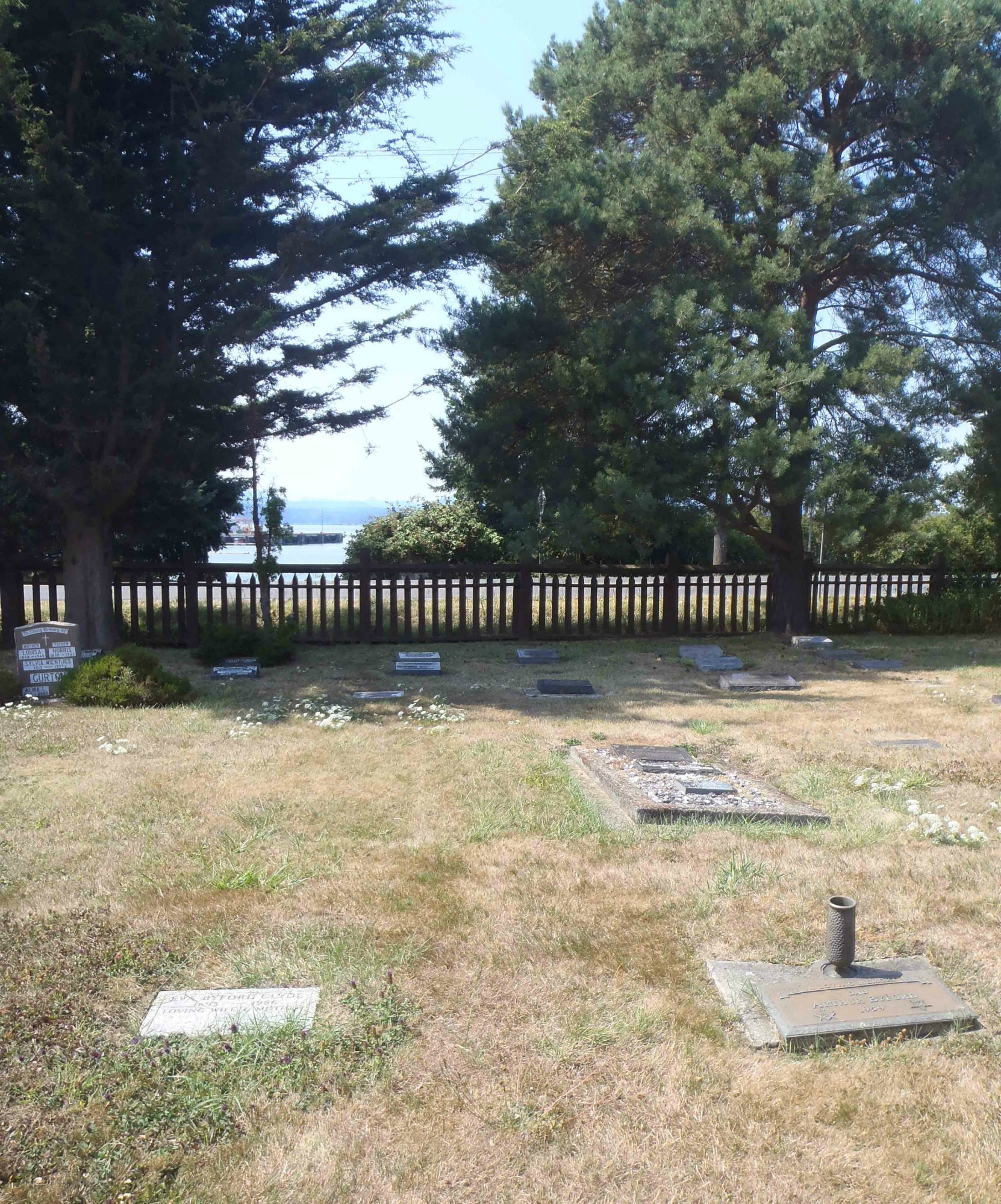 The graves of Arthur Byford and Eva Byford Clyde, Holy Trinity Anglican cemetery, North Saanich, B.C.