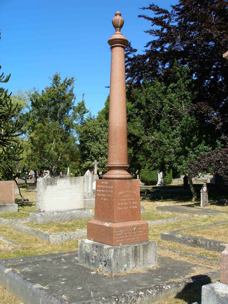 Karl Louis A. Roller grave, Ross Bay Cemetery, Victoria, B.C.