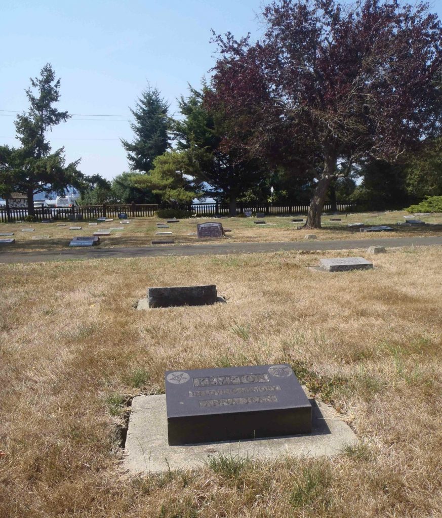 Anna Jean Kempton grave, Holy Trinity Anglican cemetery, North Saanich, B.C.