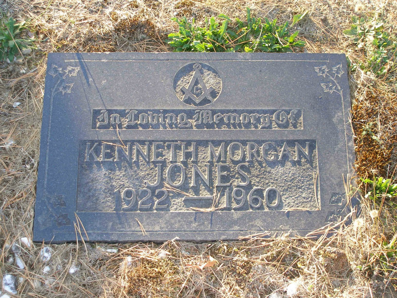 Kenneth Morgan Jones grave marker, Holy Trinity Anglican cemetery, North Saanich, B.C.