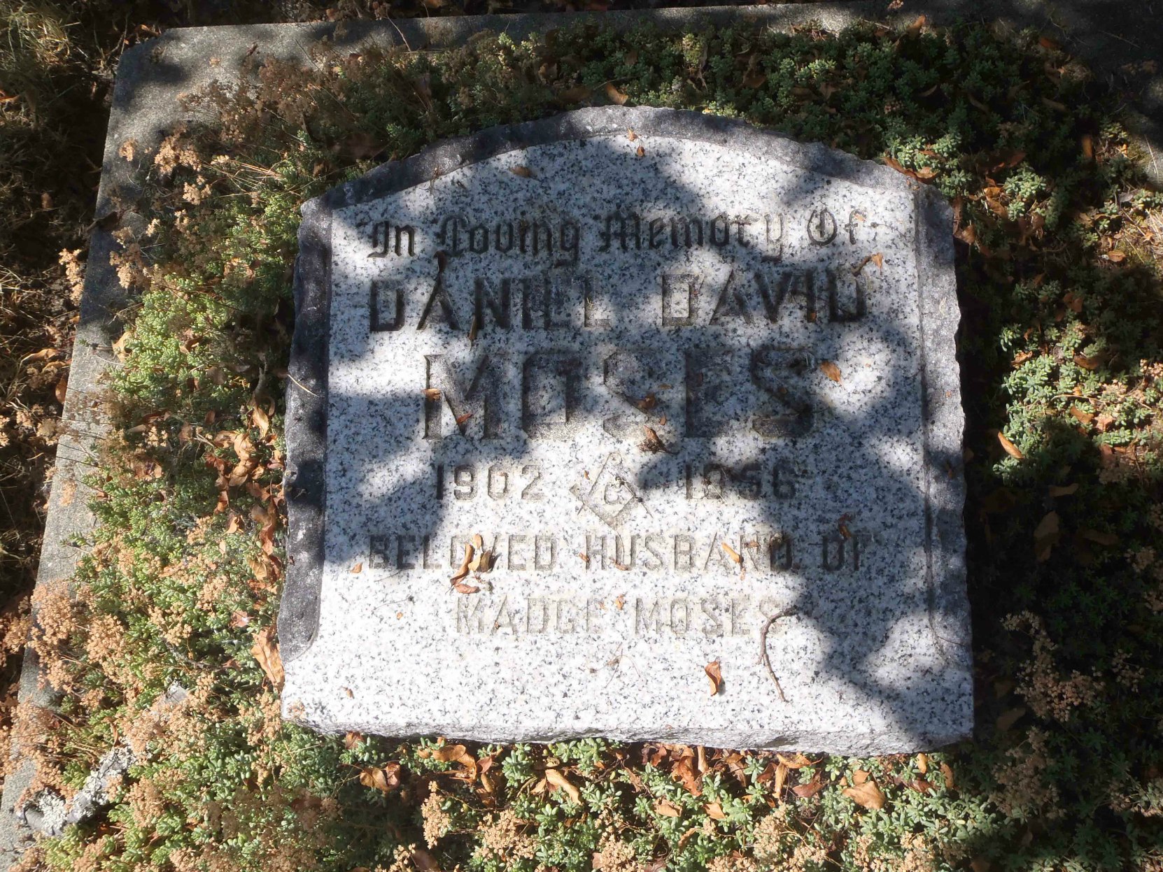 Daniel David Moses grave marker, Holy Trinity Anglican cemetery, North Saanich, B.C.