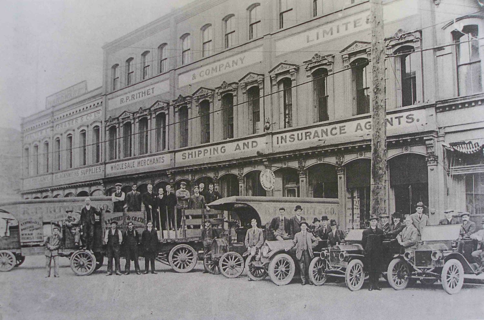 Rithet Building, 1117-1129 Wharf Street, circa 1912, when occupied by Robert P. Rithet and his R.P. Rithet & Company Ltd.