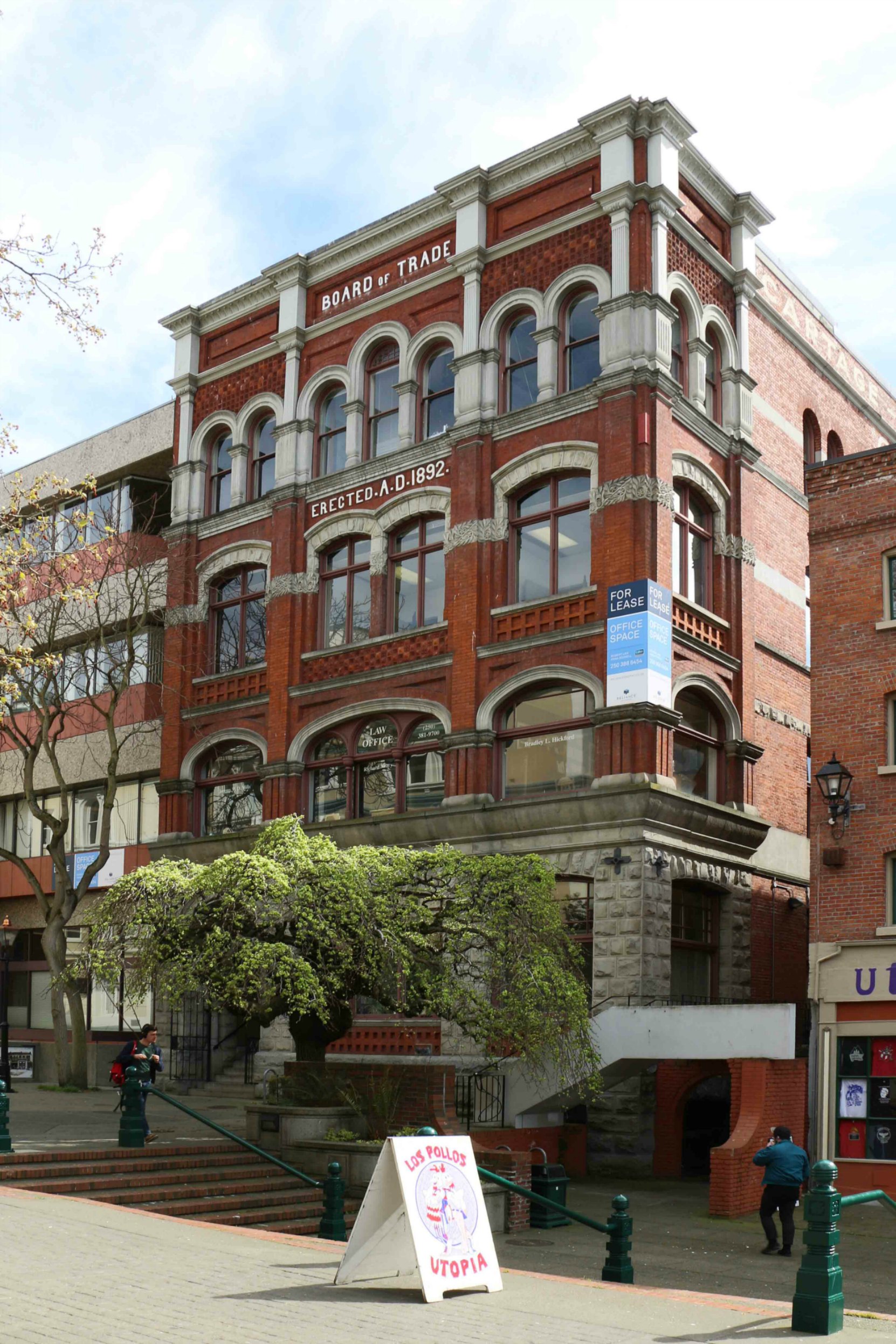 The Board of Trade Building, 31 Bastion Square, Victoria, B.C. Designed by architect Alexander Maxwell Muir in 1892.