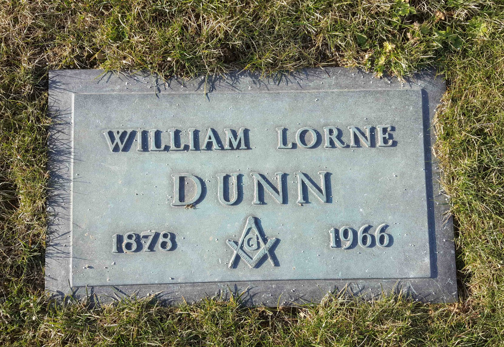 William Lorne Dunn grave marker, Bowen Road Cemetery, Nanaimo, B.C.