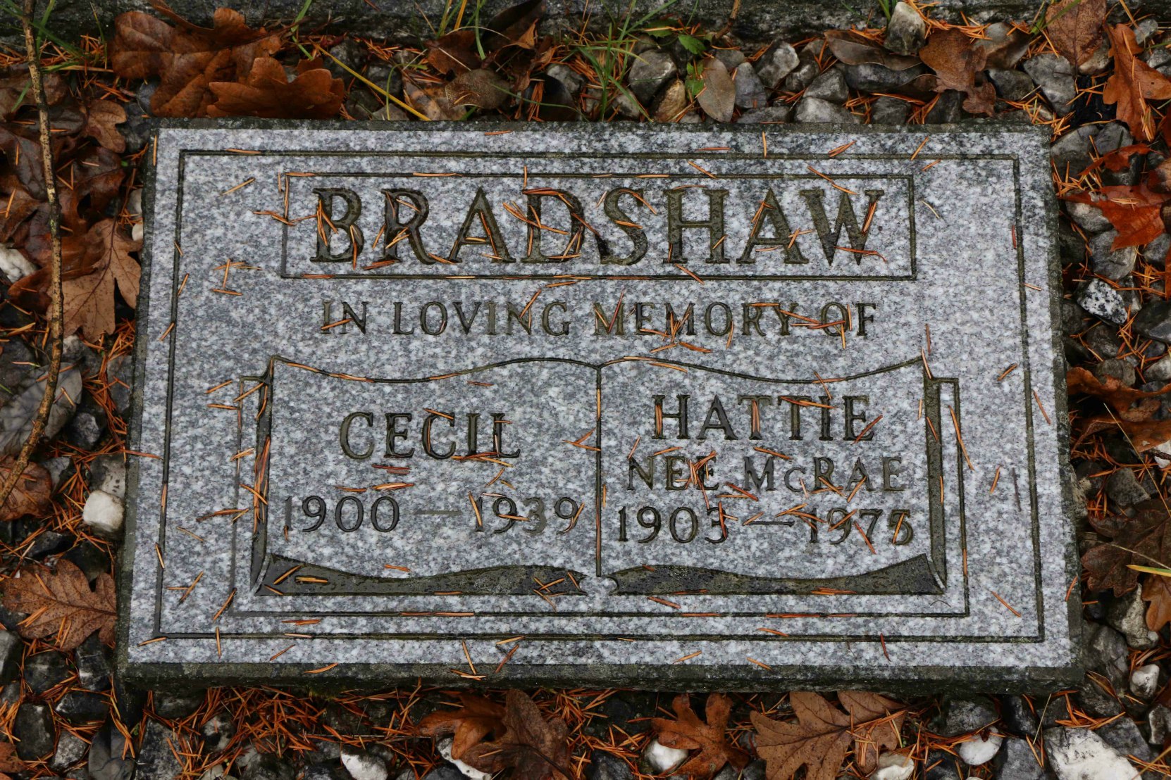 Cecil Bradshaw gravestone, St. Peter's Quamichan Anglican Cemetery, North Cowichan, B.C. (photo by Temple Lodge No. 33 Historian)