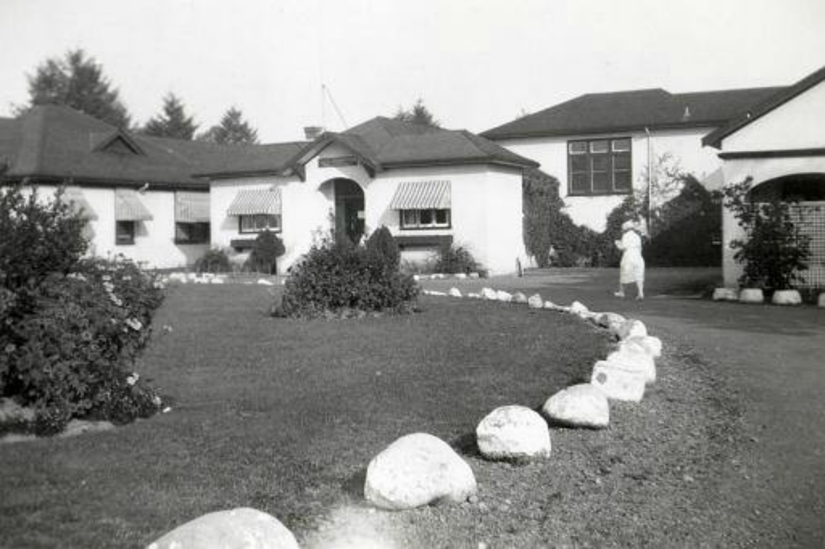 King's Daughters' Hospital, Duncan, B.C., circa 1940. This building has since been demolished and replaced by the Cairnsmore long term care facility.