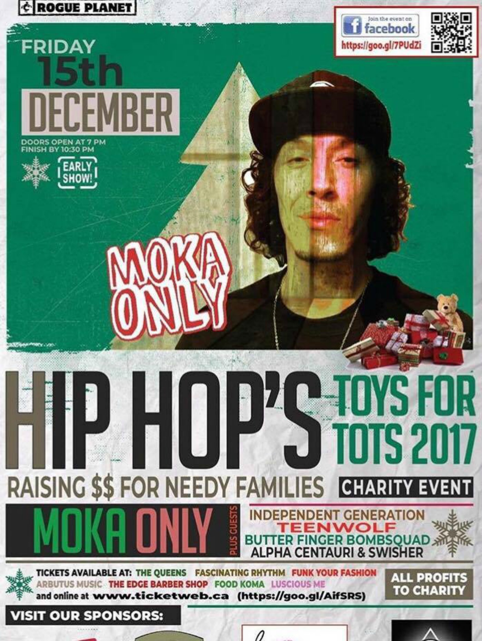 Event poster, Hip Hop's Toys For Tots 2017, 15 December 2017, Nanaimo, B.C. (provided by Moka Only)