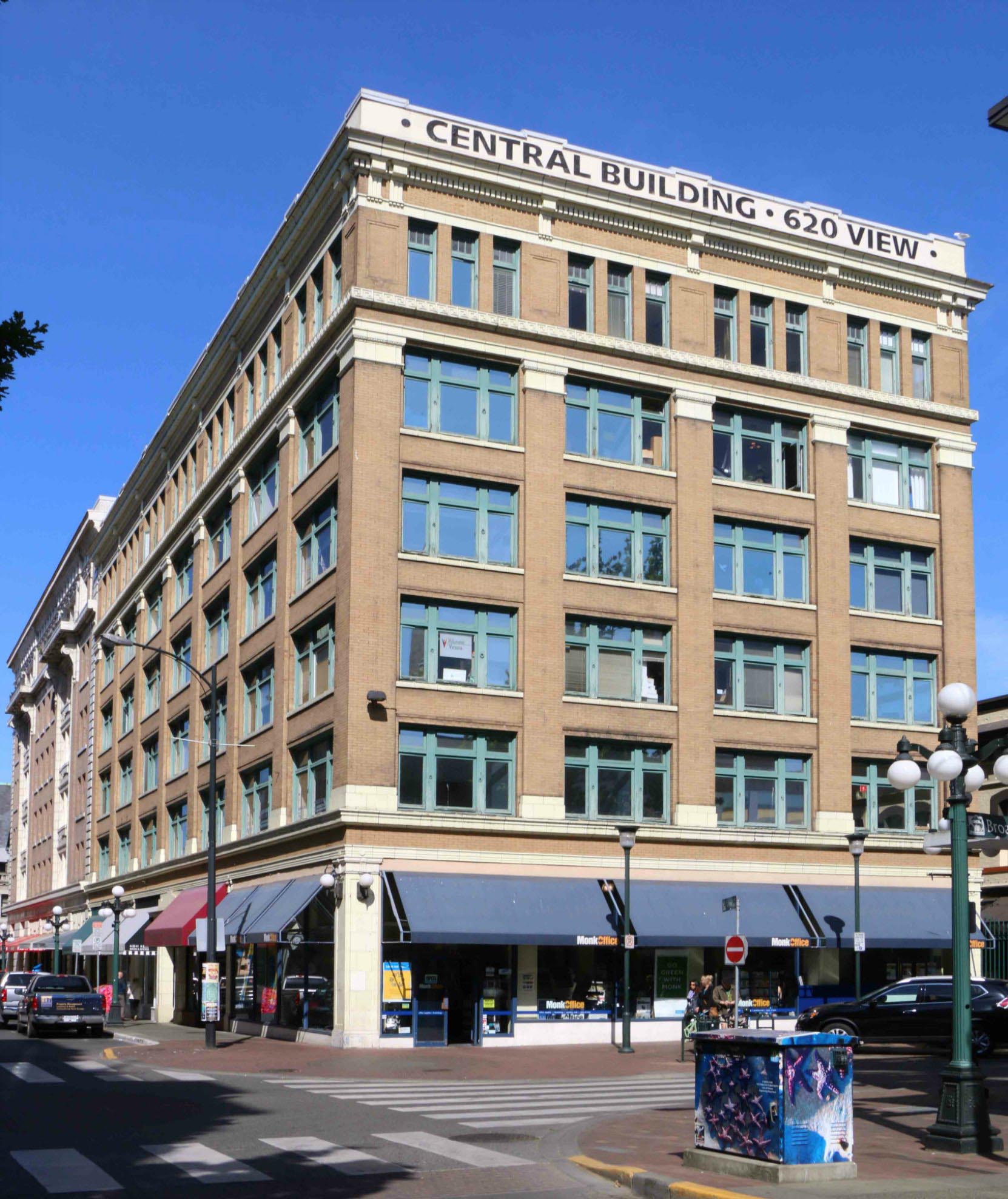 Central Building, 620 View Street at Broad Street, Victoria, B.C. Built in 1911 for Thomas Shanks McPherson (photo by Temple Lodge No. 33 Historian)