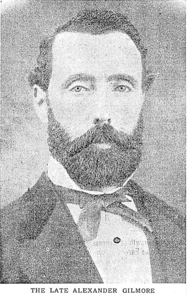 Obituary photo of Alexander Gilmore. Although Alexander Gilmore died in 1910, this photo appears to have been taken circa 1870. (reproduction by Temple Lodge No. 33 Historian)