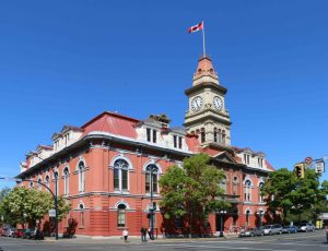 Victoria City Hall, designed and built by architect John Teague, a Past Master of Victoria-Columbia Lodge No. 1. (photo by Temple Lodge No. 33 Historian)