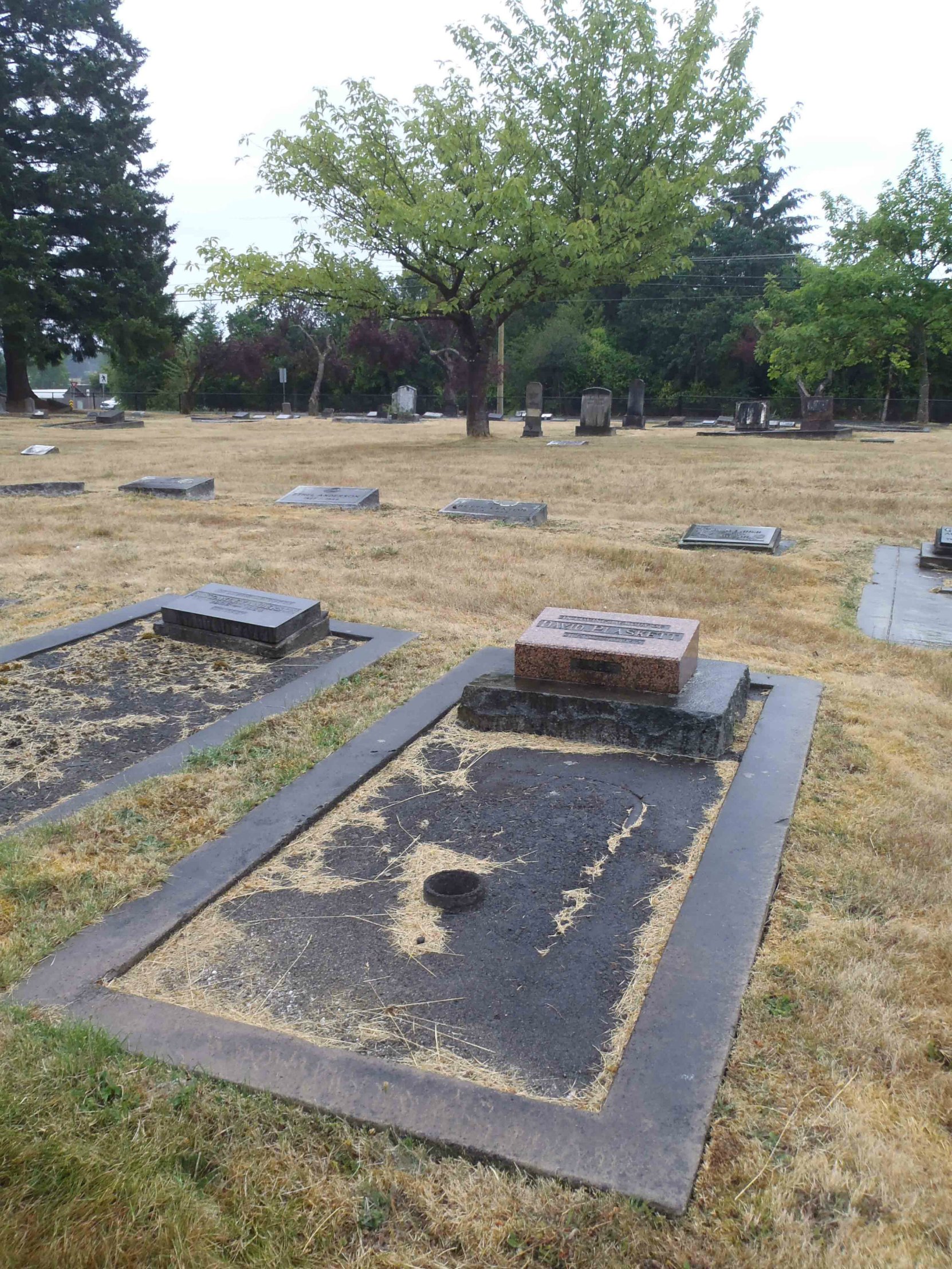 David Plaskett grave, Mountain View Cemetery, North Cowichan (photo by Temple Lodge No. 33 Historian)