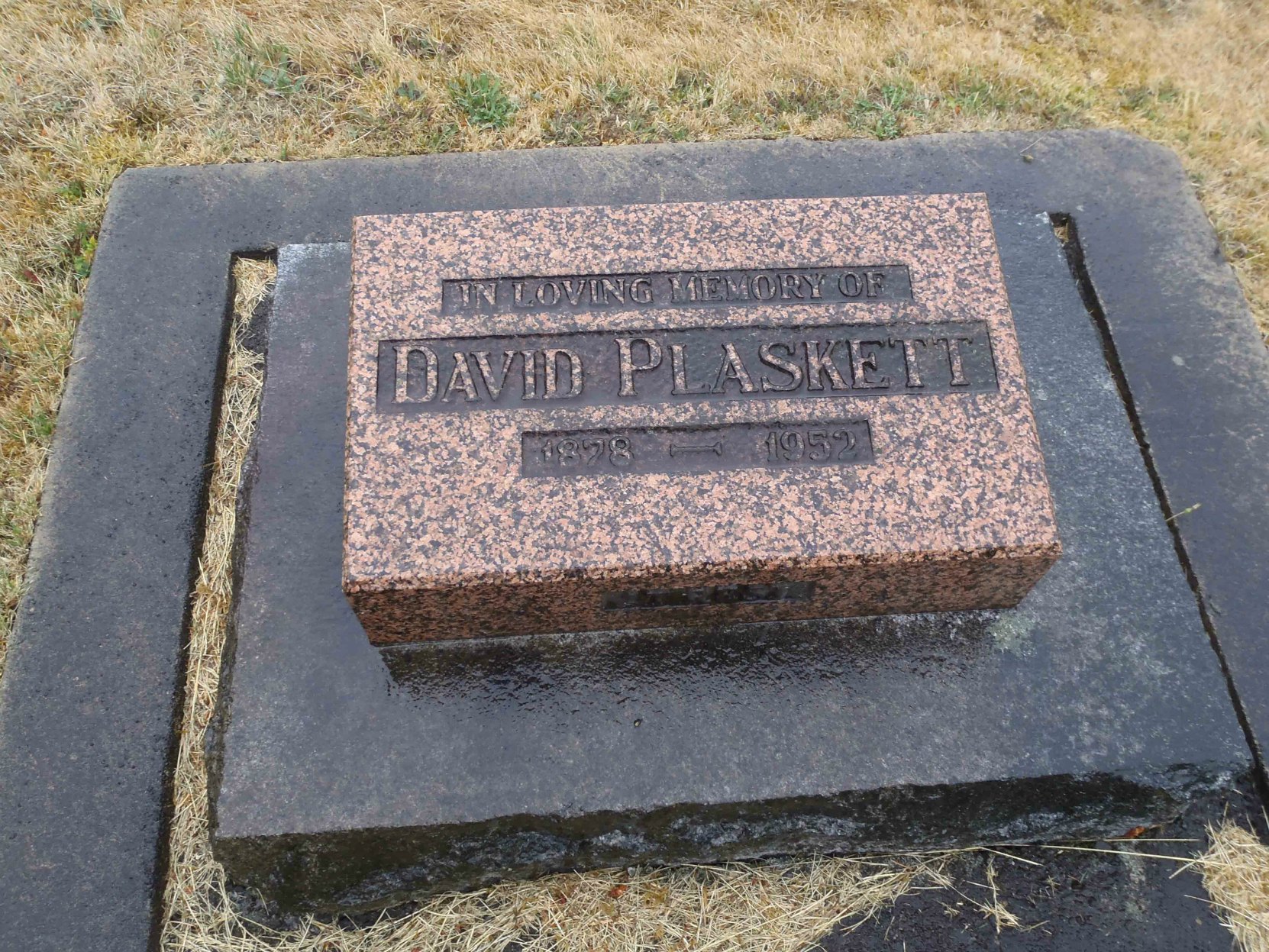 David Plaskett grave, Mountain View Cemetery, North Cowichan (photo by Temple Lodge No. 33 Historian)