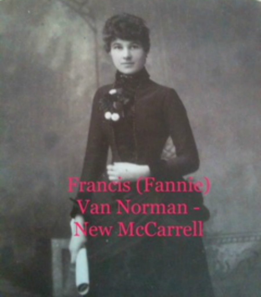 Francis Van Norman, first wife of Isaac Newton Van Norman, circa 1890 (photo courtesy of J. Wright. Private collection, used with permission)