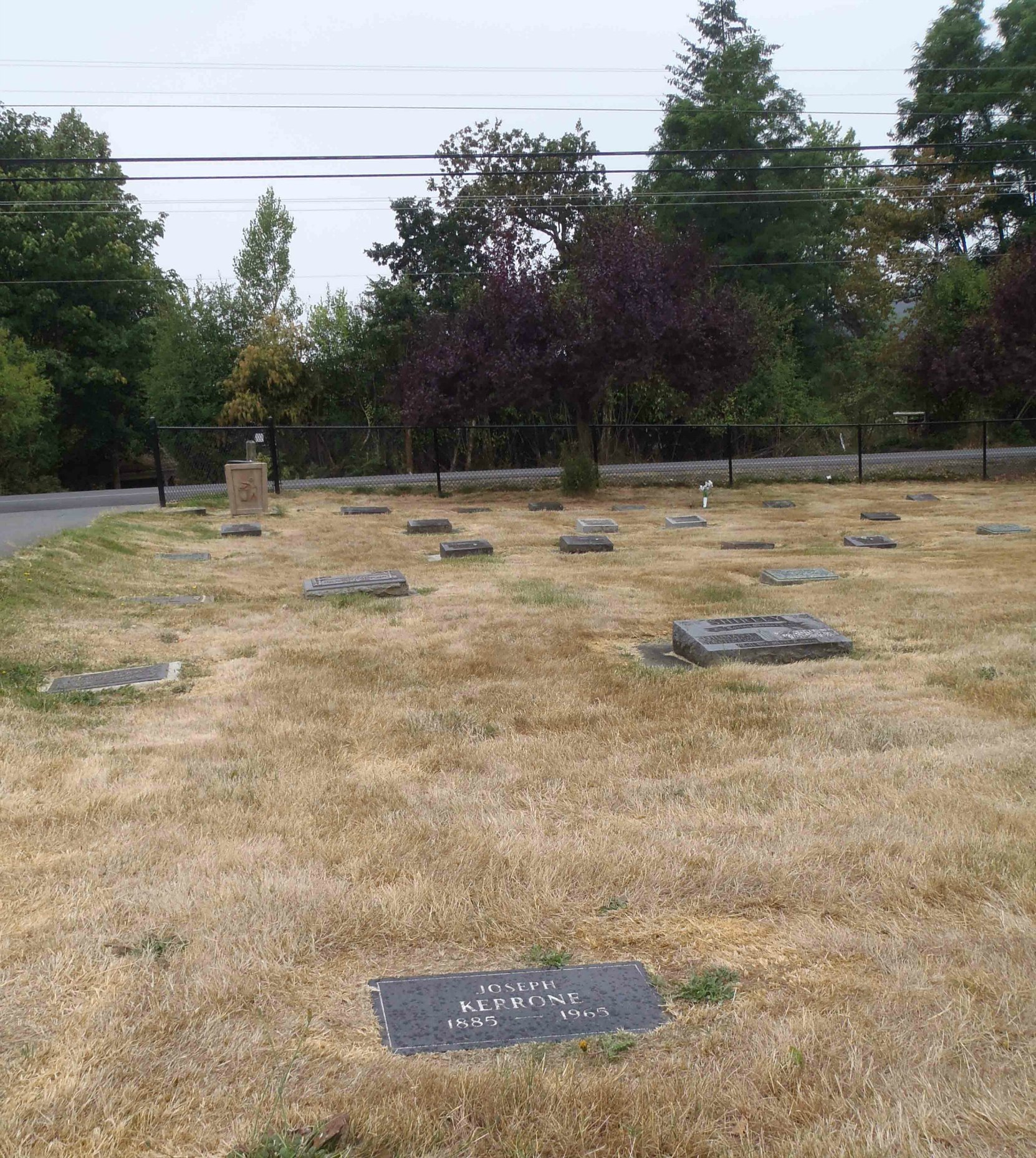 Joseph Kerrone grave, Mountain View Cemetery, North Cowichan (photo by Temple Lodge No. 33 Historian)