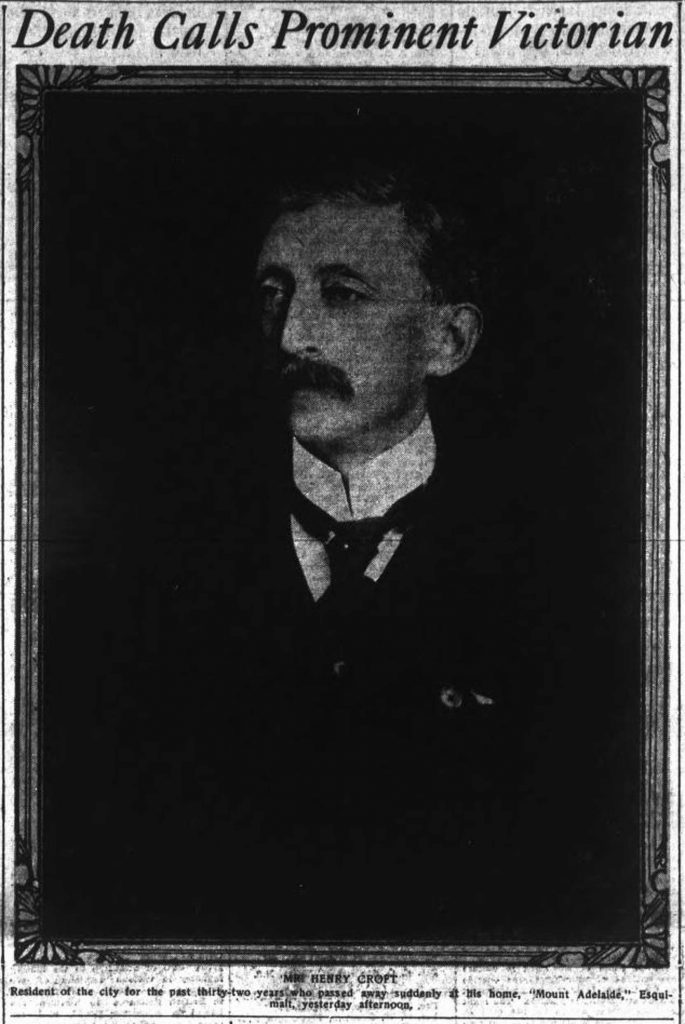 This photo of Henry Croft appeared in his newspaper obituary, July 1917.