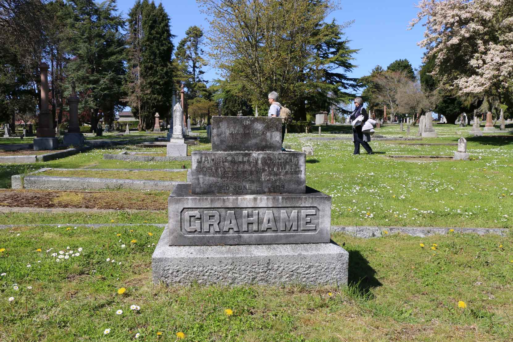 James Allan Grahame grave, Ross Bay Cemetery, Victoria, B.C. (photo by Temple Lodge No. 33 Historian)