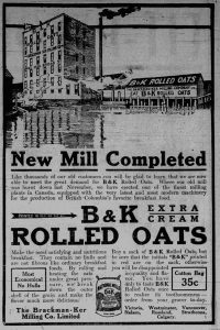 1910 advertisement for the Brackman-Ker Milling Company, owned by David Russel Ker (photo: Temple Lodge No. 33 Historian)
